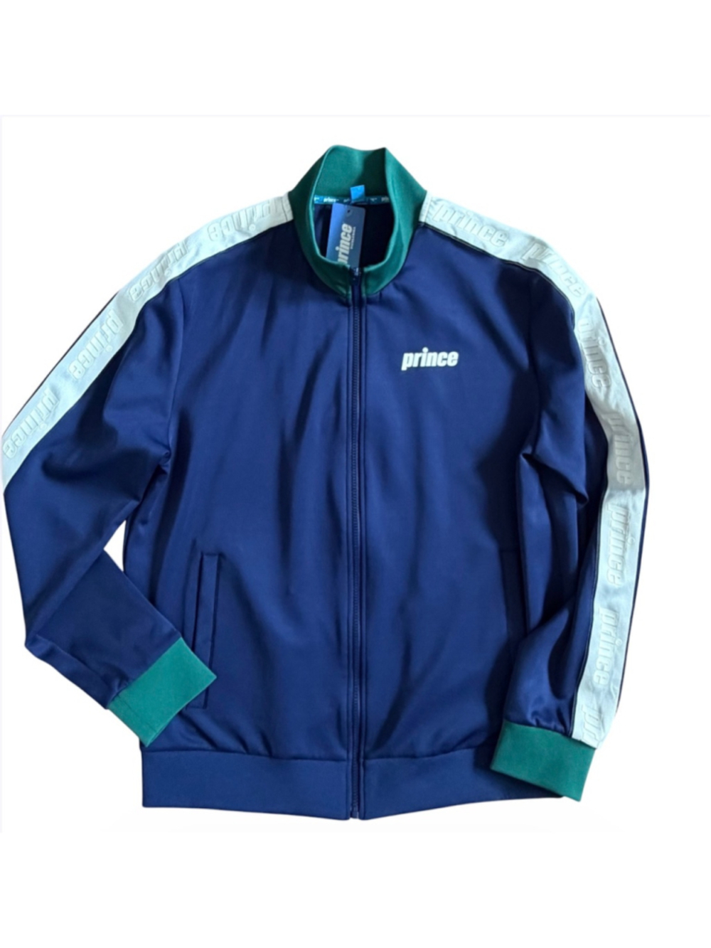 NWT Prince Pickleball Men's Full-Zip Track Jacket - Navy/Green